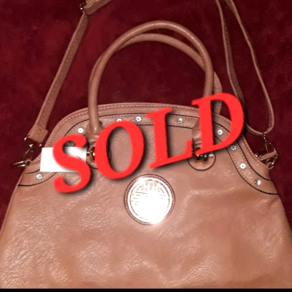 GREAT TAN PURSE WITH STONE EMBELLISHMENTS